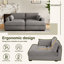 Bentura Oversized Upholstered Light Grey Corduroy Sleeper Sofa Bed Lounge Modular Sofa with Armrests & Throw Pillows-1864529533