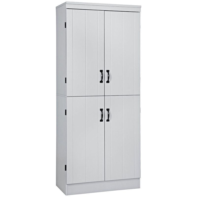 Grande armoire de rangement autoportante avec 4 portes, Gris