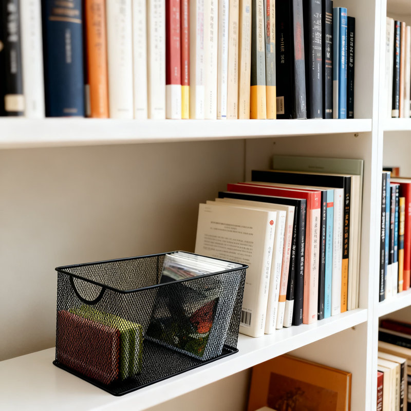 3-Pack Metal Mesh Storage Baskets With Handles, Sturdy Organizer Bins For Home Office Kitchen Bathroom Organization