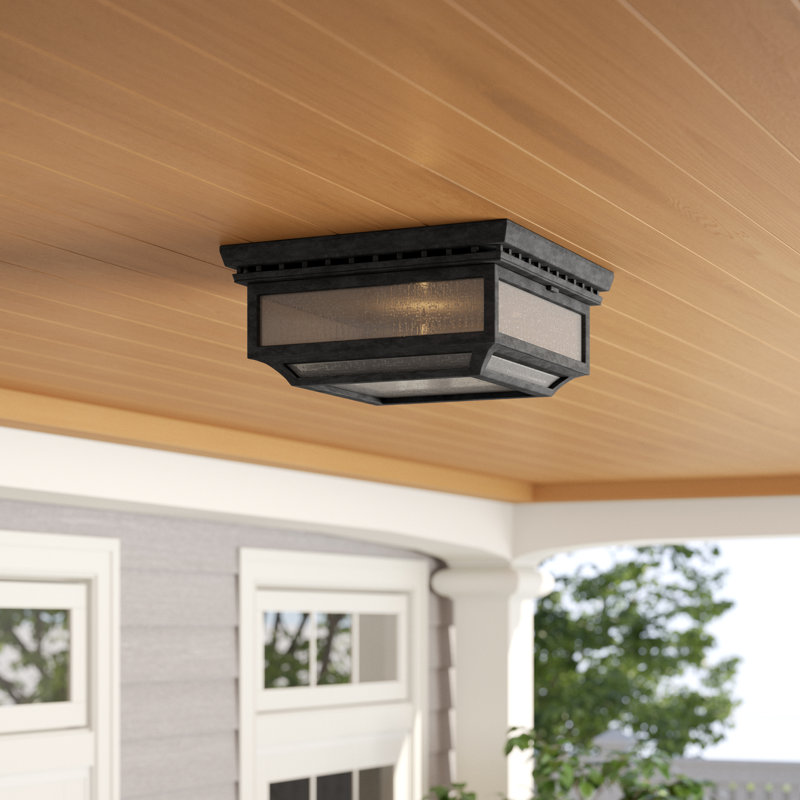 Plafonnier encastré 2 lumières Nisbet, Zinc foncé vieilli
