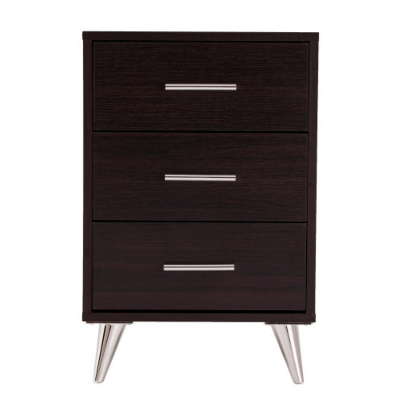 Table de chevet pour chambre à coucher avec tiroirs de rangement, Espresso