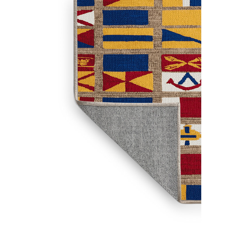 Washable Ships flags Nautical Area Rug, Rectangle 6' x 9'