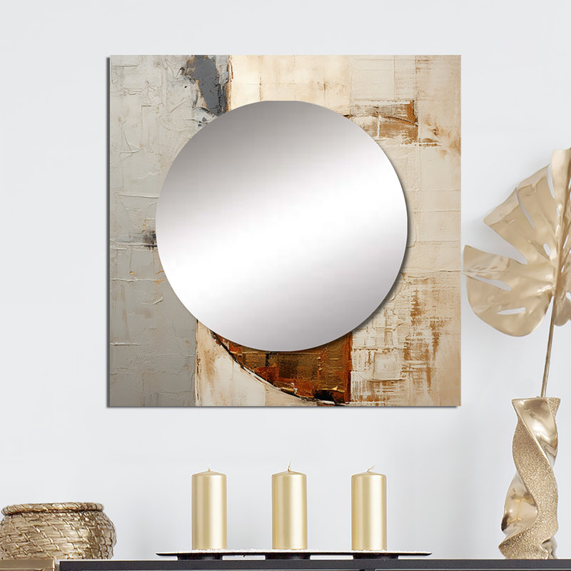 Meachie - Grand miroir mural carré abstrait pour chambre à coucher, 23 po x 23 po