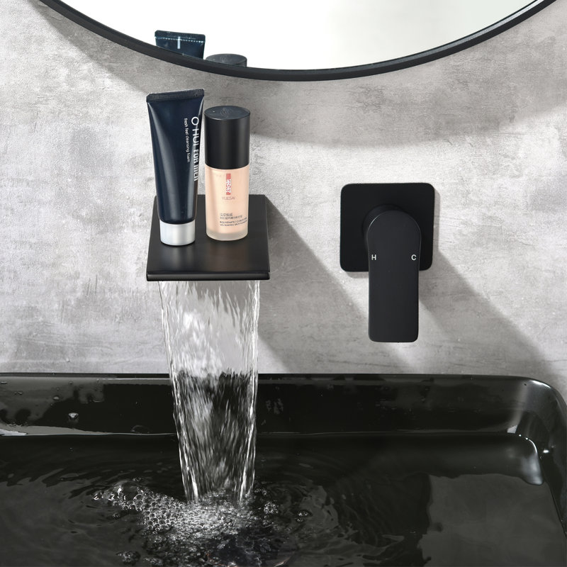 Wall Mounted Optional Single-handle Bathroom Faucet, Black
