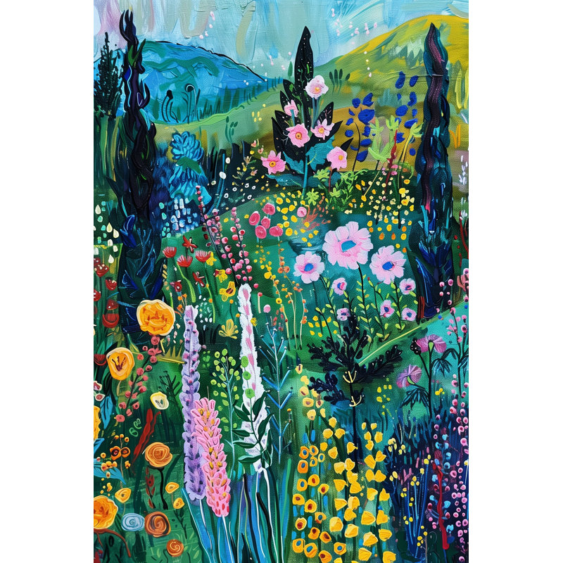 Art mural toile cachée, "Hidden Garden Stream", H 40 po x l 30 po x P 1,5 po