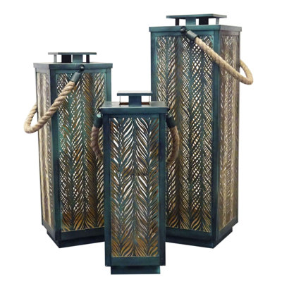 3 Piece Metal Wall Lantern Set