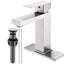 Robinet pour salle de bain à un trou - Acier inoxydable monté sur le comptoir avec assemblage de drain, débit 1,2 po, poignée à levier, soupape à disque en céramique pour évier, robinet à finition nickel brossé-125565661