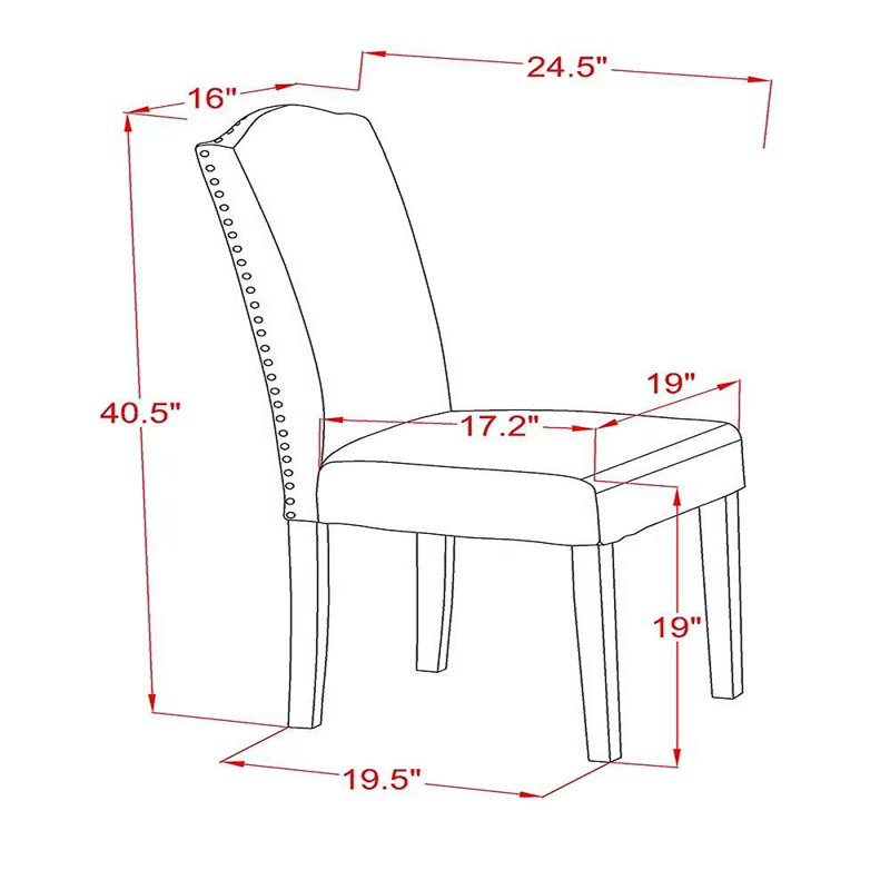 5 Piece Dinette Set for 4 Includes a Round Kitchen Table and 4 Dark Shitake Linen Fabric Parson Dining Room Chairs, 42x42 Inch, Linen White