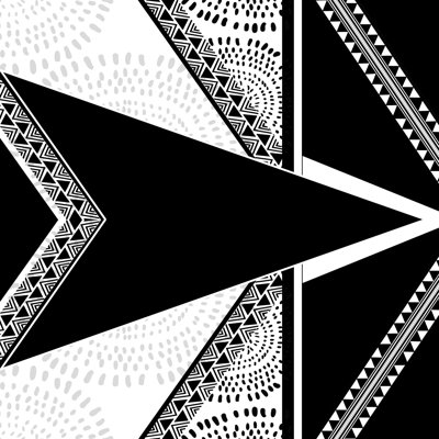 Funky tribal bohème noir et blanc