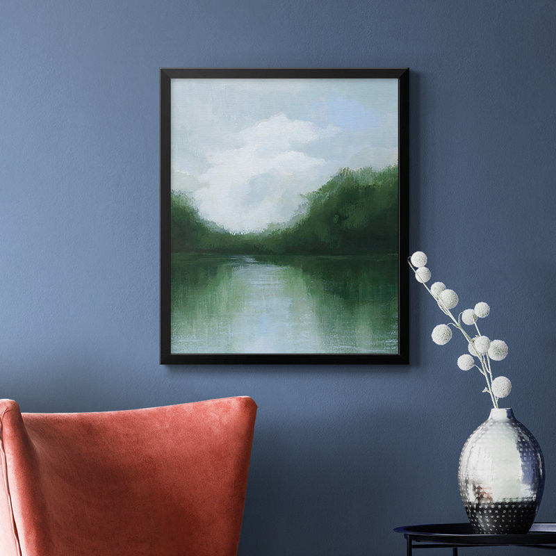 Toile encadrée de qualité supérieure Mossy Reflections II - prête à être accrochée, Noir, H 24 po x l 20 po