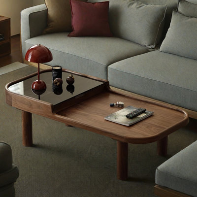 Table basse rétro et niche en bois
