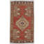Vintage Circa 1940 Red Turkish Yastik Handwoven Rug 1'7 X 2'11
