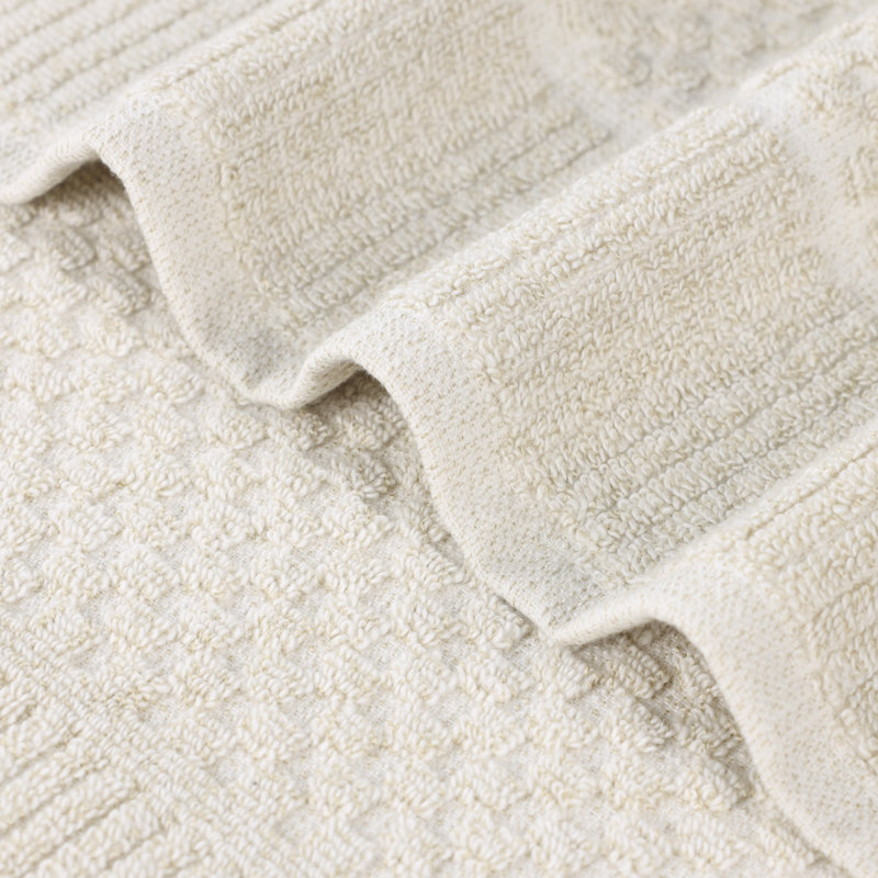 Ensemble de serviettes 12 pièces en mélange de coton et viscose Naples, Beige