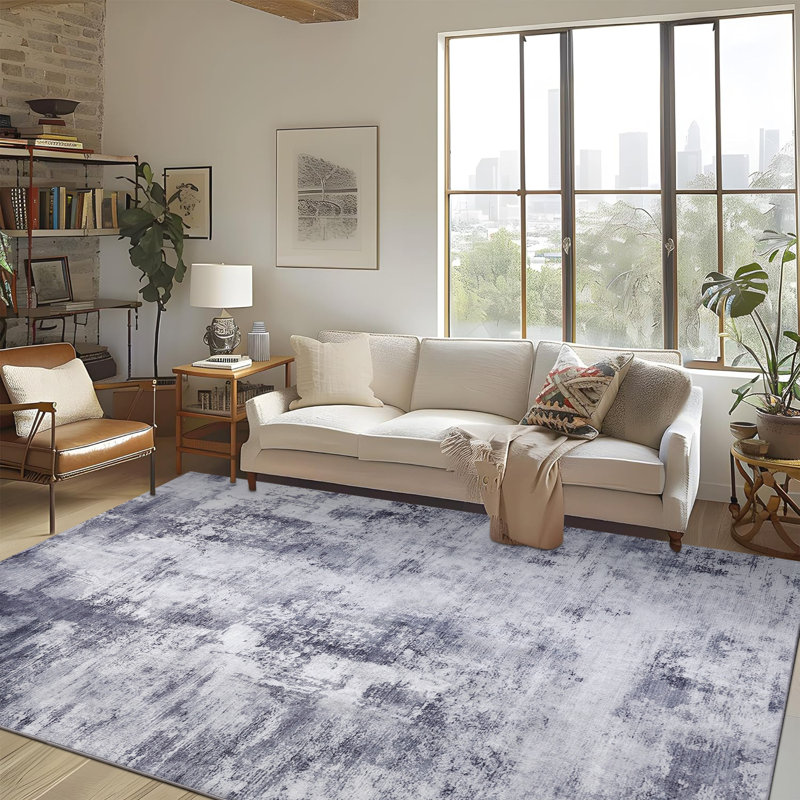 Straub Modern Abstract Carpet Indoor Washable Rug Non-Slip Soft Small Area Rug Thin Print For Home Decor, Rectangle 6' x 9'