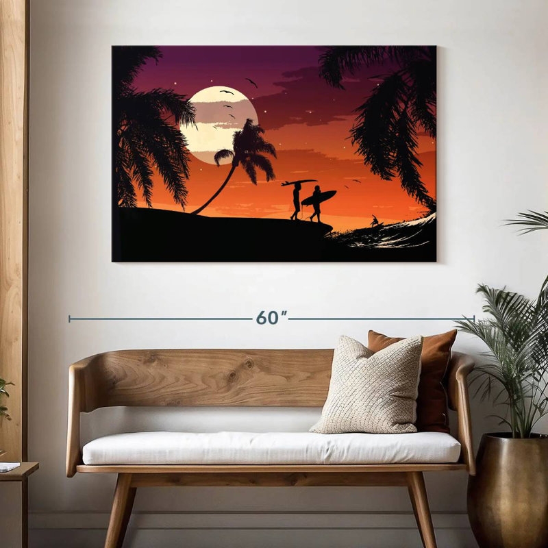 Surfeurs de nuit tropicaux Gillard, H 32 po x l 48 po