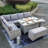 Beoll 9 - Person Metal Patio Dining Set with Rectangular Table , Cushions Included