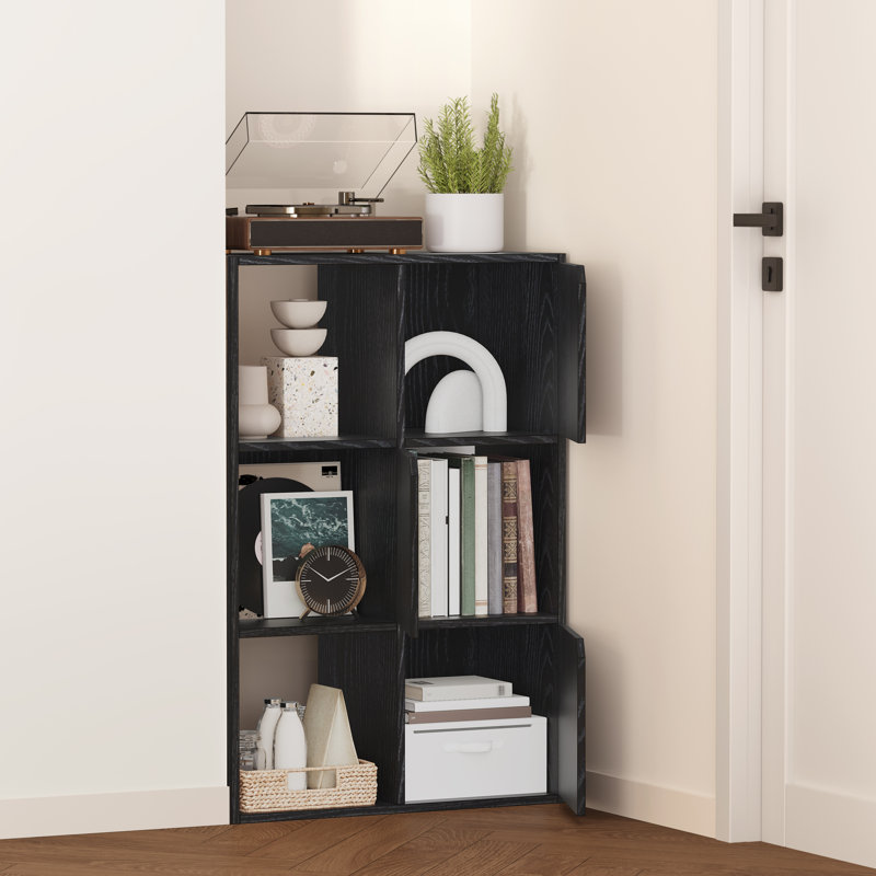 Bibliothèque 6 compartiments avec porte d'armoire