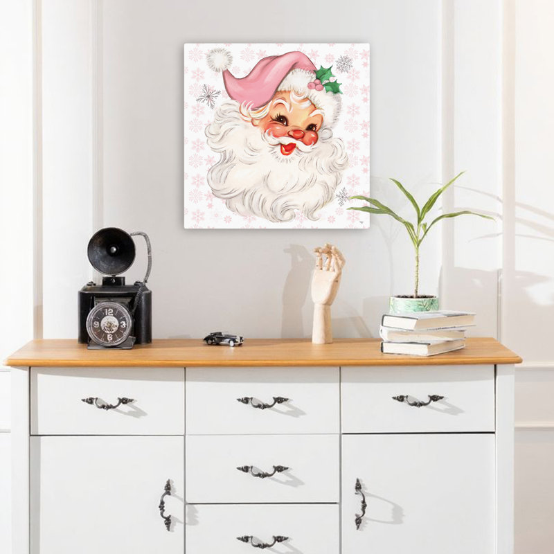 Art de Noël rose rétro rétro, H 18 po x l 18 po