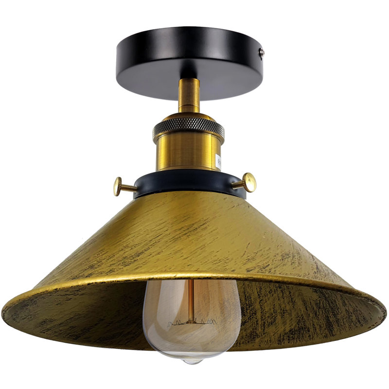 Denzel Semi Flush Mount, Brushed Brass