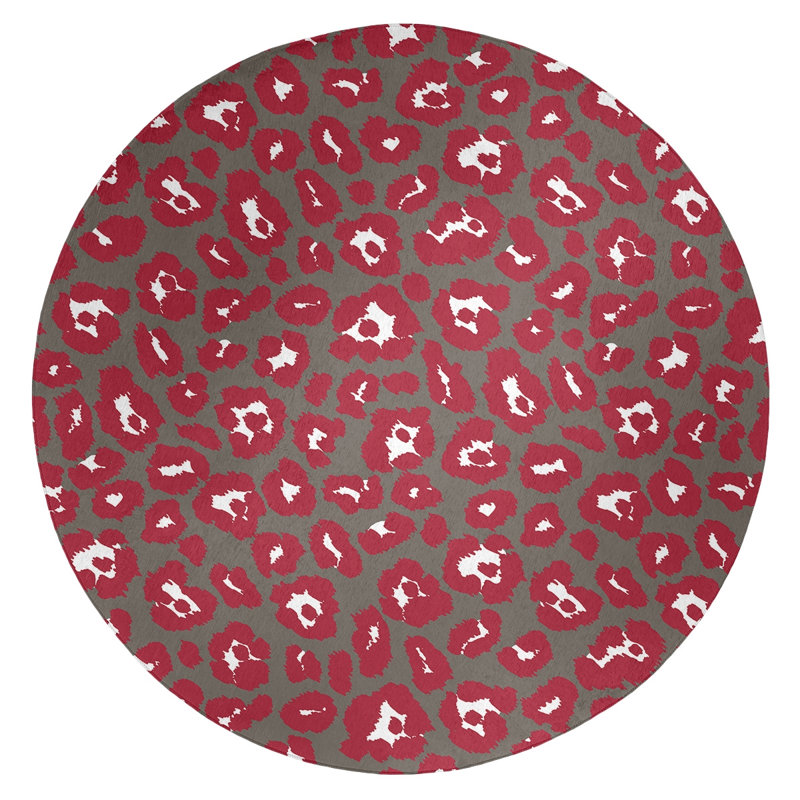 Animal Print Indoor Rug, Round 5'