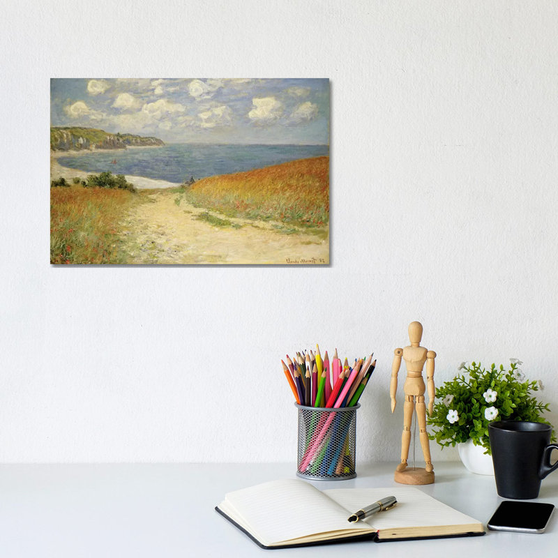 Path in the Wheat at Pourville, 1882 by Claude Monet - 1 Piece Wall Art on Canvas, 20.32 cm H x 30.48 cm W, No Frame