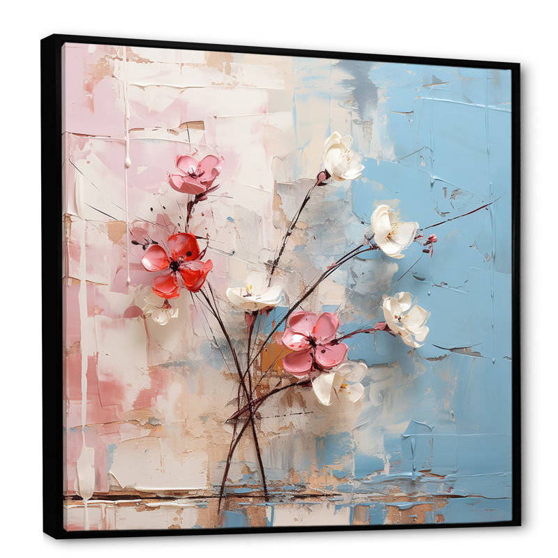Cherry Blossom Spring S Whisper - Art mural cerisier en fleurs, Noir, H 16 po x l 16 po