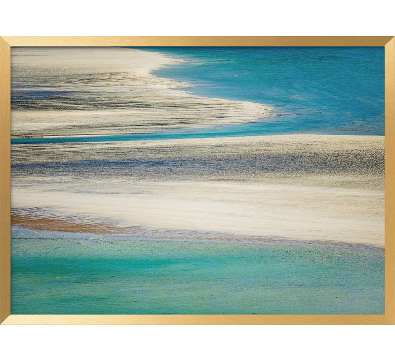 Abstract "Harris - Impression Seilebost Beach" Framed Print Wall Art, 16" H x 24" W