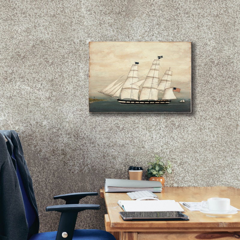 Art mural sur toile Breakwater Bay «Tall Ship 2» par David Carter, H 18 po x l 26 po x P 0,75 po