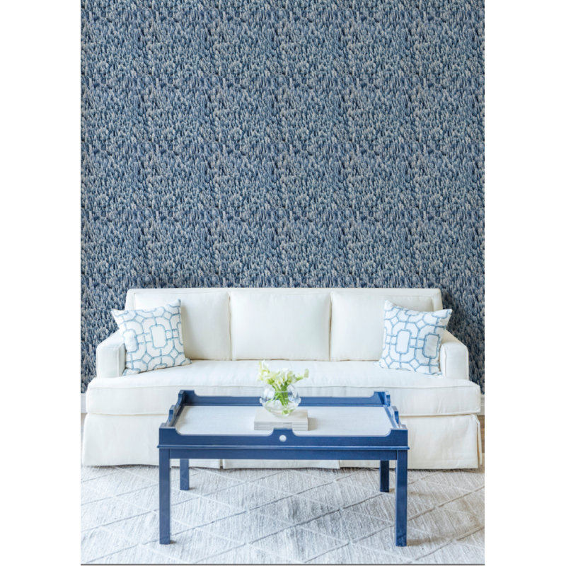 Gray Malin Snowy Pines 10' L x 24" W Wallpaper Tile, Faux Grasscloth, Non-pasted