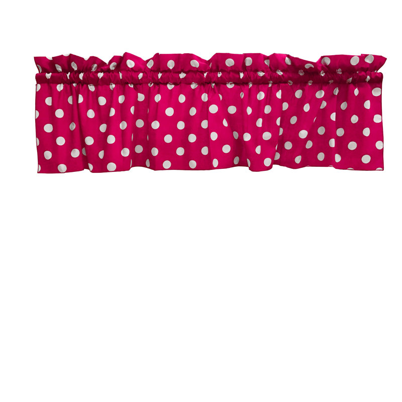 Cantonnière sur mesure en mélange de coton à pois 58 po Chrisman, L 58 po x L 32 po, Fuchsia / Blanc