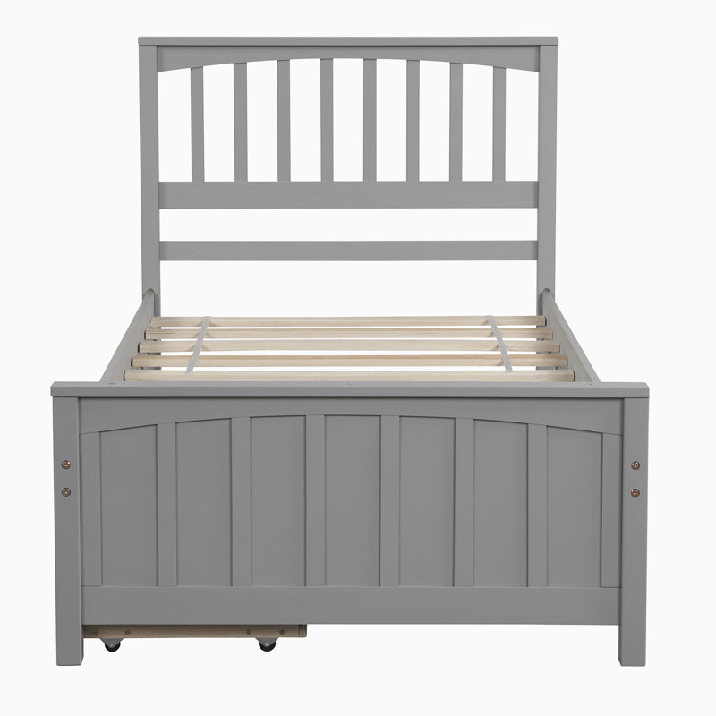 Lit plateforme simple avec rangement Casimiro, gris