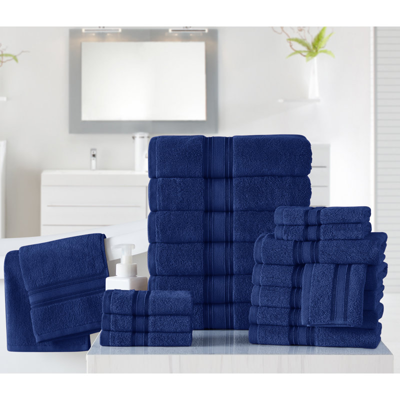 18-piece Cotton Towel Set, Blue