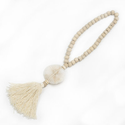 Lily''s Living 26" H White Shell Tassel With Coral