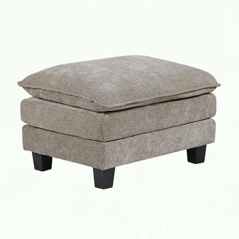 Modern Ottoman with Pocket Coil Support, Gray