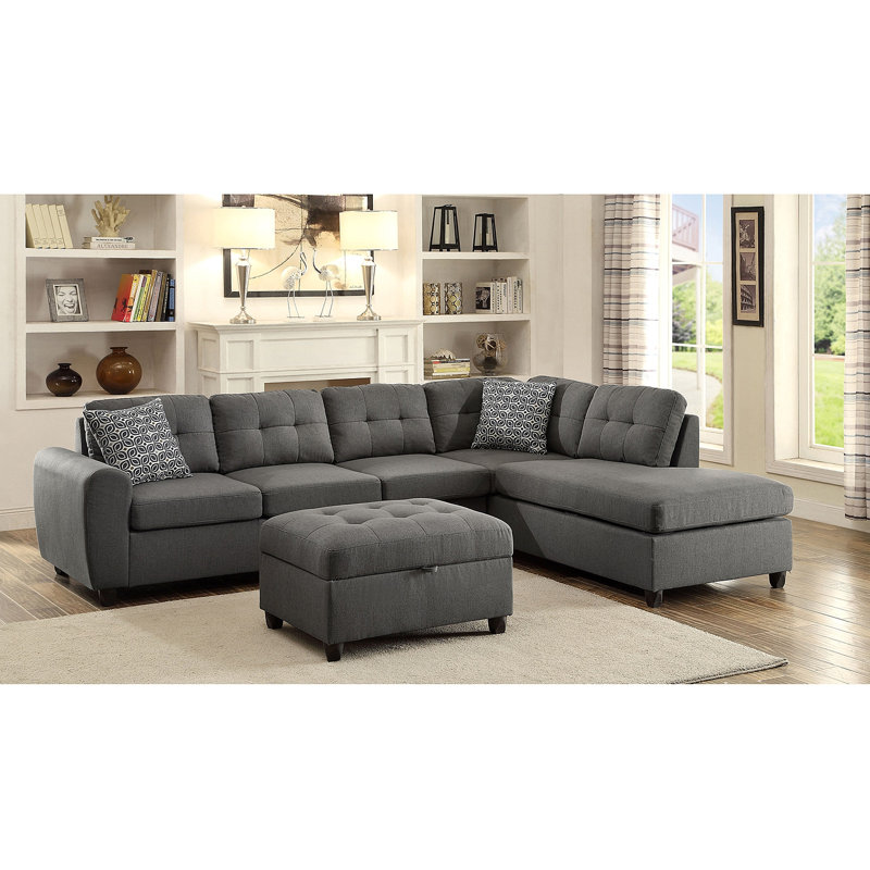 Canapé modulaire avec repose-pieds 2 pièces Balta Grey