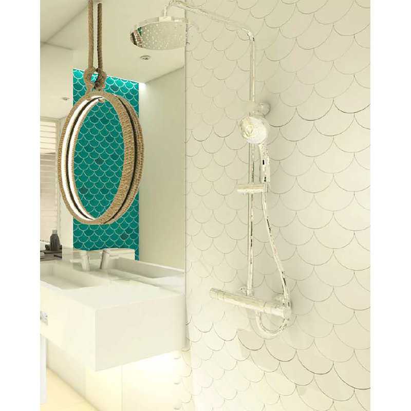 5" x 5" Ceramic Wall Tile, Sea Pearl