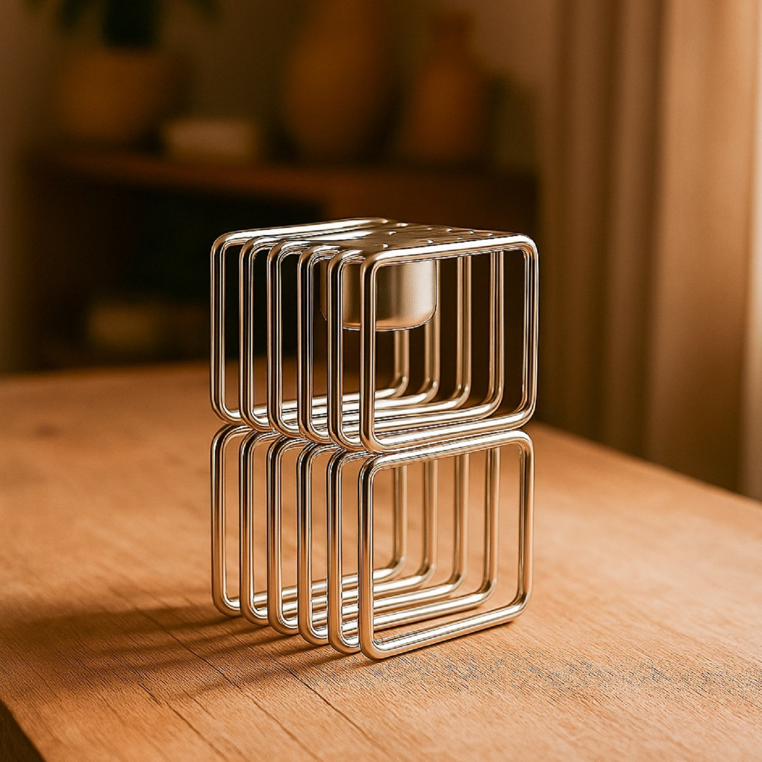 Paulding Wire Pillar Candle Holder, 4" H x 2" W x 2" D