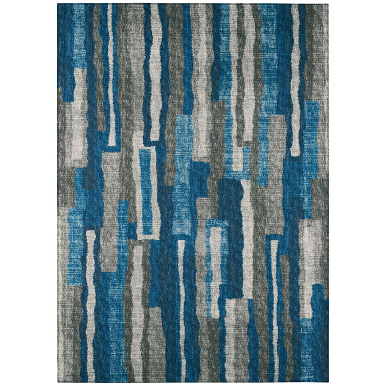 Chenille Washable Abstract Indoor / Outdoor Rug