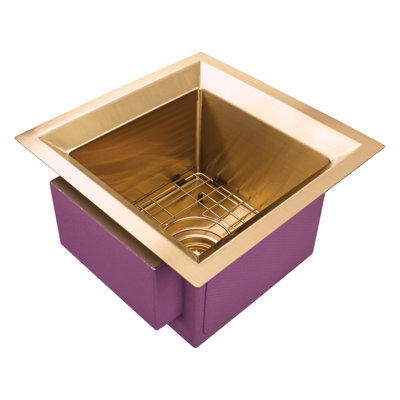 Transolid 15-in x 15-in x 9-in Undermount Stainless Kitchen/Bar Sink, SinkPocket, Grid, Strainer