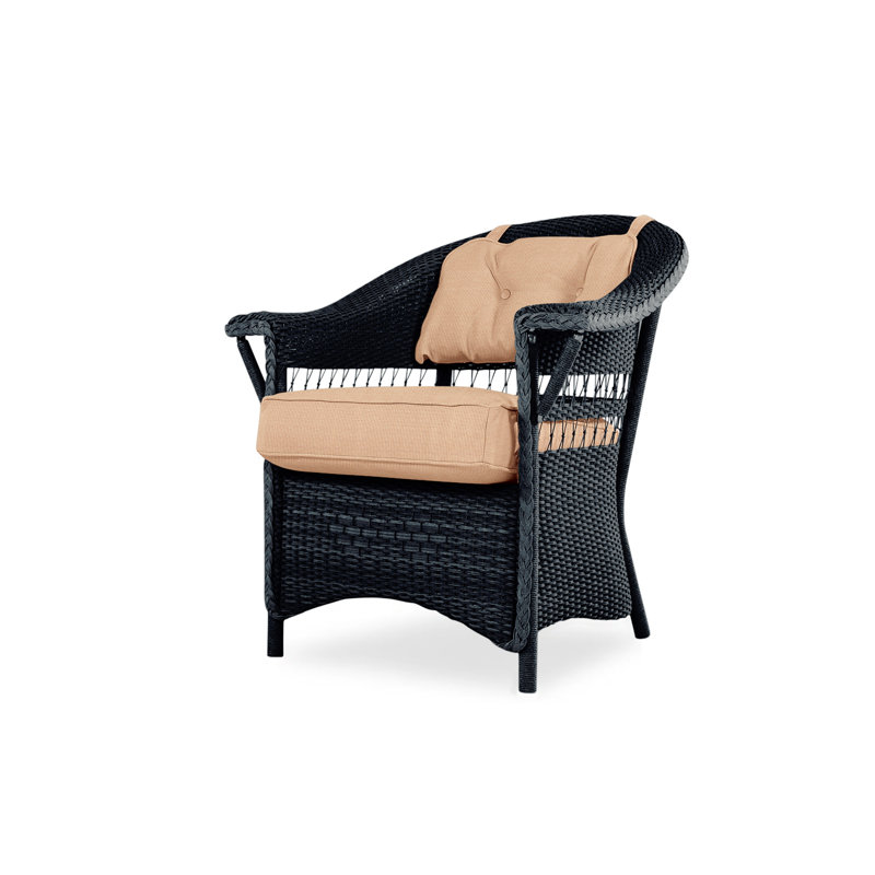 Nantucket Outdoor Dining Armchair, Bamboo Bay Sky, Ebony