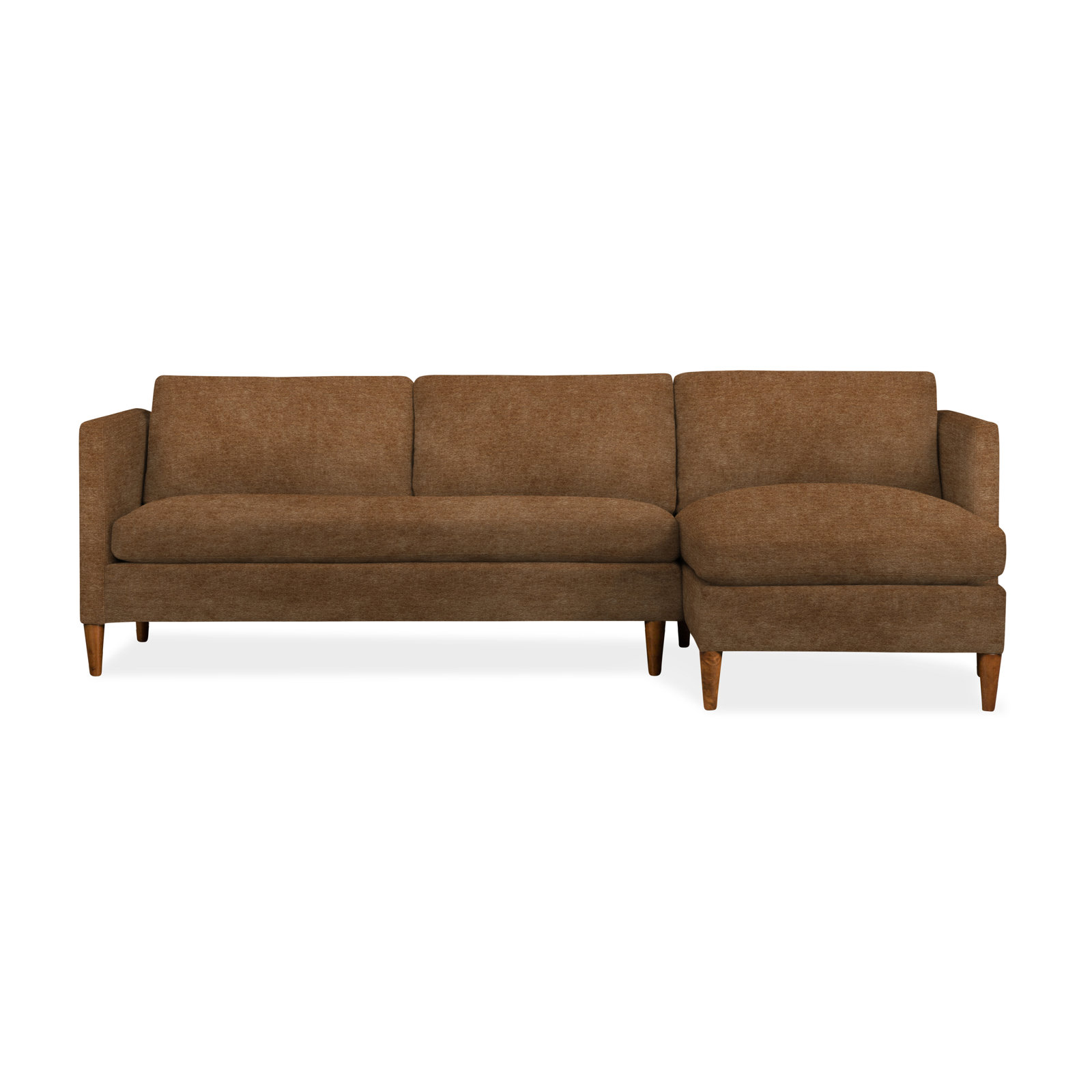 Clifford Chaise Sectional, Right Hand Facing, Nave Bark Performance Distressed Velvet