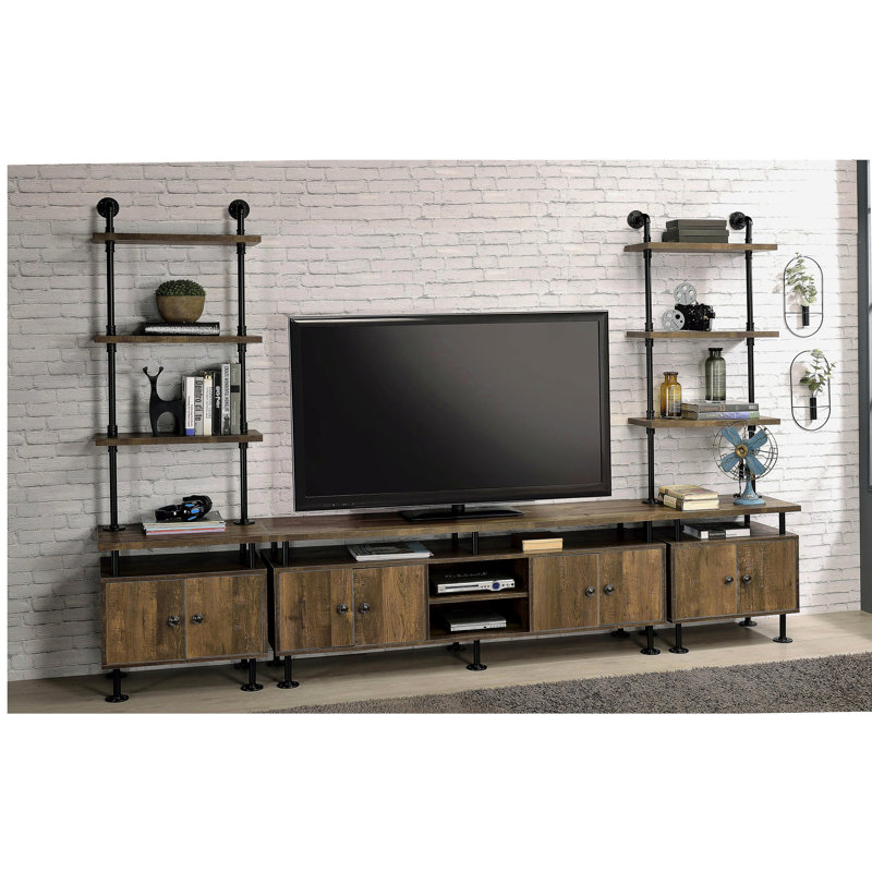 Meuble télé 2 tablettes Rustic Oak