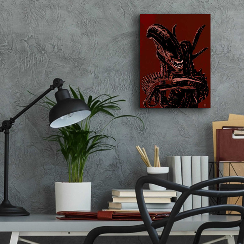 «Alien» par Giuseppe Cristiano, art mural en verre acrylique, H 16 po x l 12 po x P 0,13 po