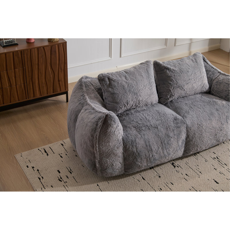 Fauteuil à billes surdimensionné pour adultes, fauteuil de lecture confortable avec coussins, sans assemblage, canapé 2 places ultra doux et relaxant, conception ergonomique, assemblage requis,