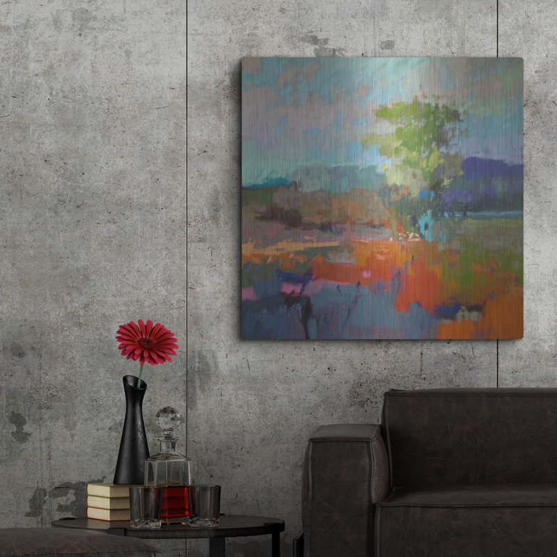 Art mural en métal Colorfield «par Jane Schmidt», H 36 po x l 36 po