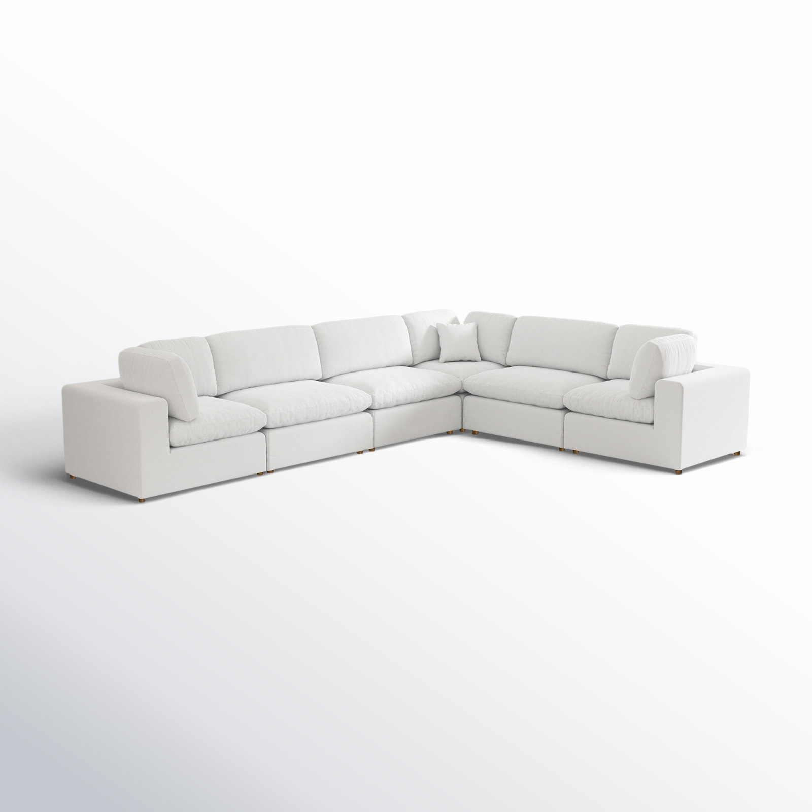 Jossa Upholstered Sectional, White Linen Blend