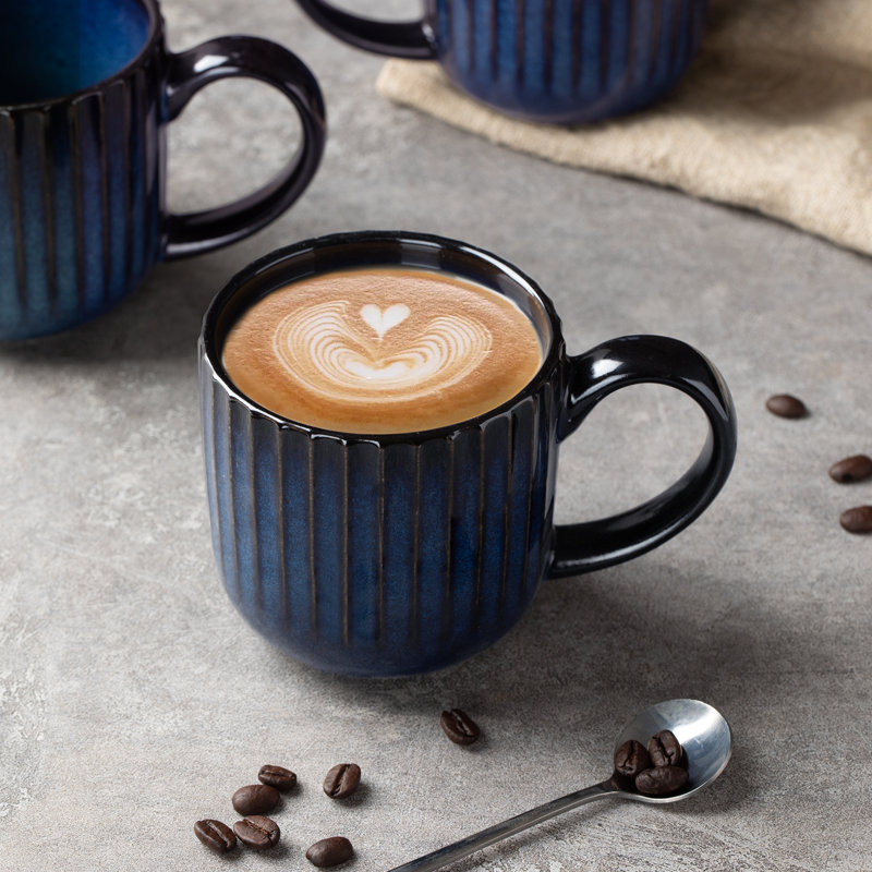  Starlight 4-Piece Stoneware Mug Set, Nebulas Blue