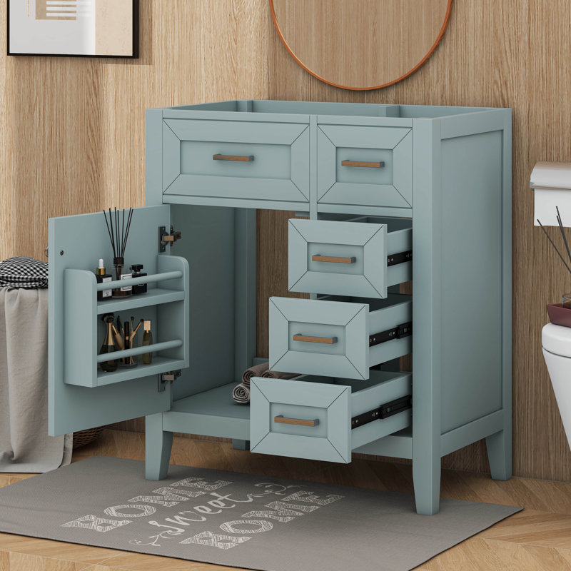 30 Inch Bathroom Vanity With Drawers, Green