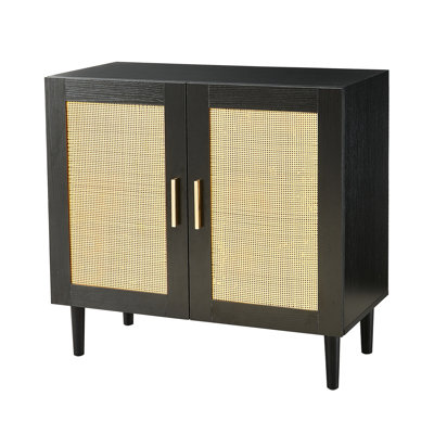 Contemporary Console Cabinet With And Versatile Adjustable Shelves Elegant Living Room Storage Door