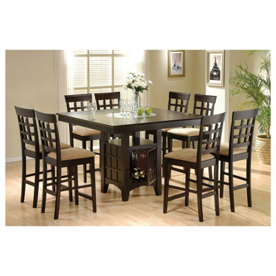 Tabourets de bar rembourrés beige et cappuccino (lot de 2) - Structure en hévéa avec assise en mousse